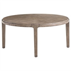 Leith Modern Classic Brown Wood Round Coffee Table|