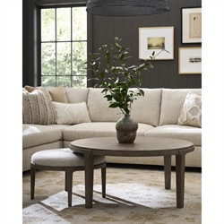 Leith Modern Classic Brown Wood Round Coffee Table|