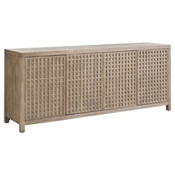 Leith Modern Classic Brown Wood Textured Media Cabinet - 79"|