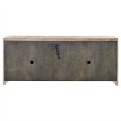 Leith Modern Classic Brown Wood Textured Media Cabinet - 79"|