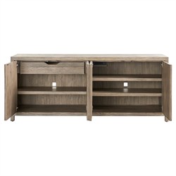 Leith Modern Classic Brown Wood Textured Media Cabinet - 79"|