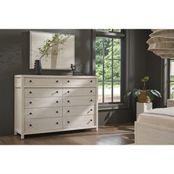Leith Modern Classic Light Grey Wood Double Dresser|