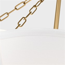 Visual Comfort Studio Stassi French Burnished Brass White Scalloped Shade Semi Flush Mount|