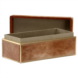Monty Updated Traditional Brown Hair On Hide Decorative Box|
