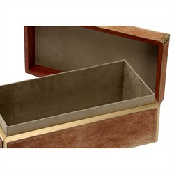 Monty Updated Traditional Brown Hair On Hide Decorative Box|
