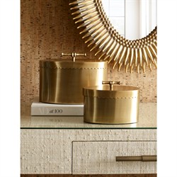 Atlas Updated Traditional Antique Brass Oval Decorative Box - Small|