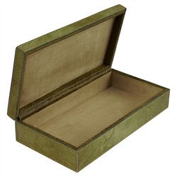 Merritt Traditional Green Hair On Hide Decorative Box - Set of 3|
