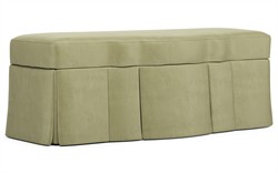 Cornell Eucalyptus Performance Velvet Skirted Storage Bench|