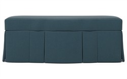 Cornell Eucalyptus Performance Velvet Skirted Storage Bench|
