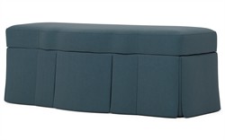 Cornell Eucalyptus Performance Velvet Skirted Storage Bench|