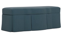 Cornell Rainstorm Performance Velvet Skirted Storage Bench|