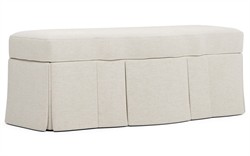 Cornell Heathered Ivory Performance Skirted Storage Bench|