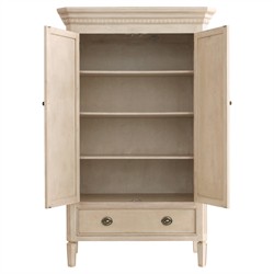 Camilla French Country Natural Brown Wood Armoire|