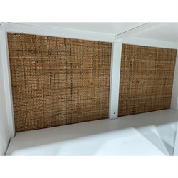Riona Modern Classic White Pine Wood Woven Rattan Display Case|