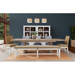 Riona Modern Classic White Pine Wood Woven Rattan Display Case|