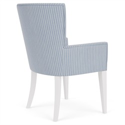 Riona Coastal Beach Blue Striped Performance Dining Arm Chair|