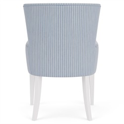 Riona Coastal Beach Blue Striped Performance Dining Arm Chair|