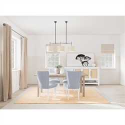 Riona Coastal Beach Blue Striped Performance Dining Chair|