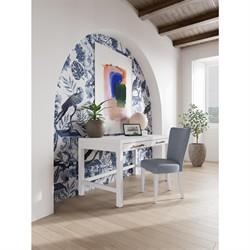 Riona Coastal Beach Blue Striped Performance Dining Chair|