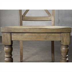 Isabella French Country Brown Wood Cross Back Dining Chair|