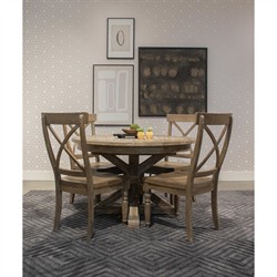 Isabella French Country Brown Wood Cross Back Dining Chair|