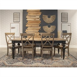 Isabella French Country Brown Wood Cross Back Dining Chair|
