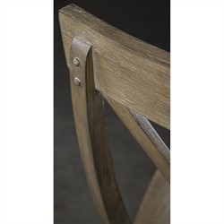 Isabella French Country Brown Wood Cross Back Dining Chair|