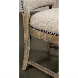 Isabella French Country Beige Performance Solid Back Dining Chair|