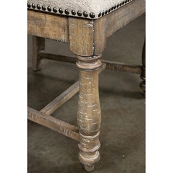 Isabella French Country Beige Performance Solid Back Dining Chair|