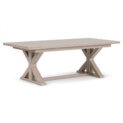 Riona Coastal Beach Washed Oak Rectangular Extendable Dining Table - 86-110"|