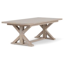 Riona Coastal Beach Washed Oak Rectangular Extendable Dining Table - 86-110"|