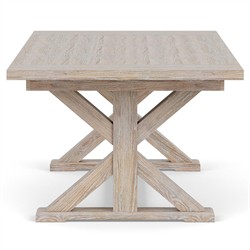 Riona Coastal Beach Washed Oak Rectangular Extendable Dining Table - 86-110"|