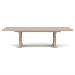 Riona Coastal Beach Washed Oak Rectangular Extendable Dining Table - 86-110"|