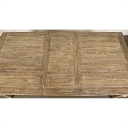 Isabella French Country Brown Pine Rectangular Extendable Dining Table - 66-84"|