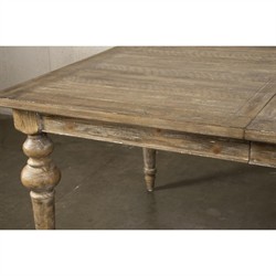Isabella French Country Brown Pine Rectangular Extendable Dining Table - 66-84"|