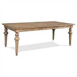 Isabella French Country Brown Pine Rectangular Extendable Dining Table - 66-84"|