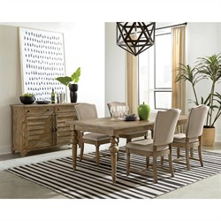Isabella French Country Brown Pine Rectangular Extendable Dining Table - 66-84"|