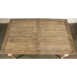 Isabella French Country Brown Pine Rectangular Extendable Dining Table - 66-84"|