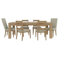 Melanie Modern Classic Brown Oak Rectangular Extendable Dining Table - 84-102"|