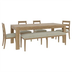Melanie Modern Classic Brown Oak Rectangular Extendable Dining Table - 84-102"|