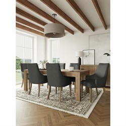 Melanie Modern Classic Brown Oak Rectangular Extendable Dining Table - 84-102"|
