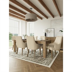 Melanie Modern Classic Brown Oak Rectangular Extendable Dining Table - 84-102"|