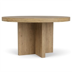 Melanie Modern Classic Brown Oak Round Dining Table - 54"|