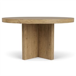 Melanie Modern Classic Brown Oak Round Dining Table - 54"|