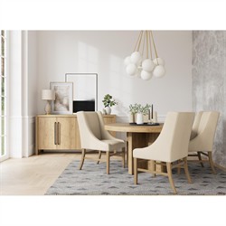 Melanie Modern Classic Brown Oak Round Dining Table - 54"|