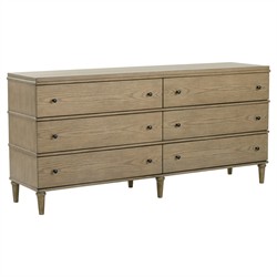 Marlowe Updated Traditional Brown Oak Double Dresser|