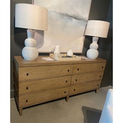 Marlowe Updated Traditional Brown Oak Double Dresser|