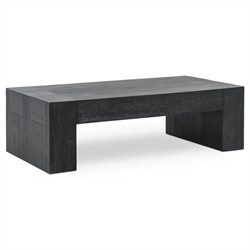 Brissy Rustic Lodge Black Reclaimed Oak Rectangular Coffee Table|