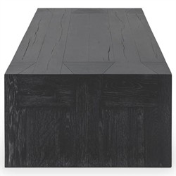 Brissy Rustic Lodge Black Reclaimed Oak Rectangular Coffee Table|