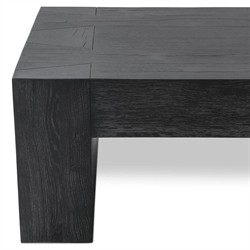Brissy Rustic Lodge Black Reclaimed Oak Rectangular Coffee Table|
